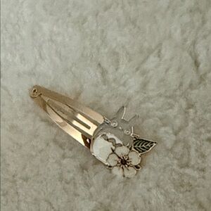 Totoro Hair Clip with Floral Design